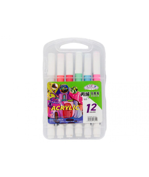 Marker Acrilic 12 culori, cutie plastic, ML50-4